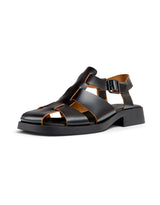 Camper Dana K201489, Sandalia Plana Mujer, Negro 001, 39 EU