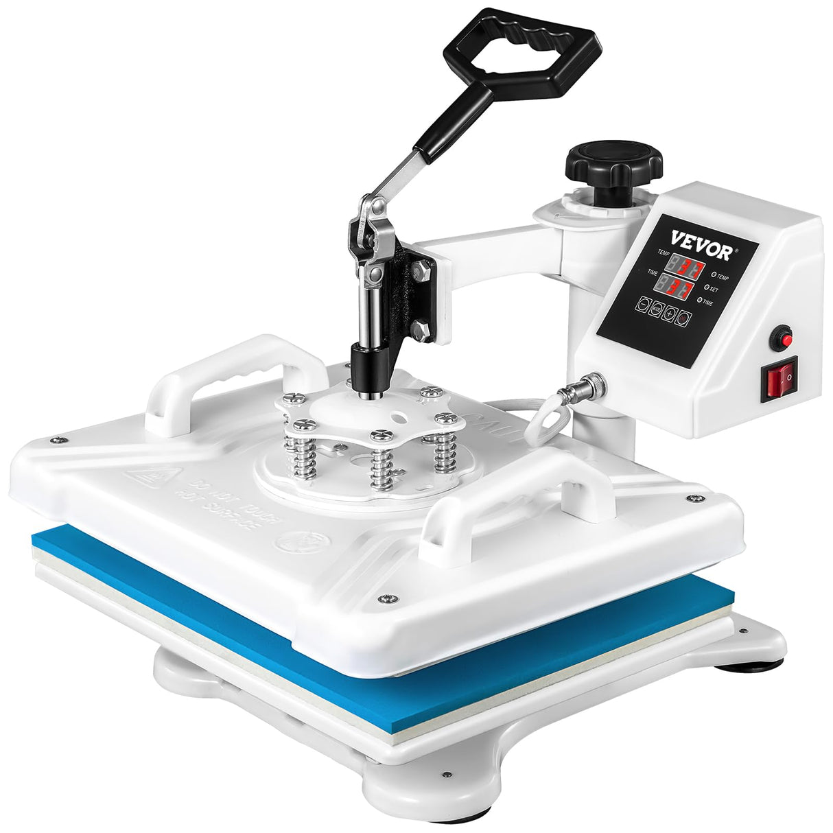 VEVOR Prensa de calor 5 en 1, 29 x 38 cm, prensa de calor, prensa en caliente con temporizador digital preciso y control de temperatura de 360 grados, máquina de prensado en caliente blanca para