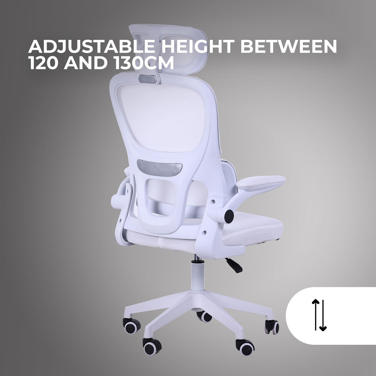 Mars Gaming MGC-ERGOPRO, Silla Ergonómica Profesional, Soporte Lumbar Activo, Malla Transpirable, Altura Ajustable 120-130cm, Reposabrazos Abatibles, Reposacabezas Regulable, Silla de Oficina, Blanco