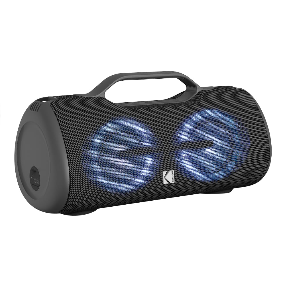 KODAK Altavoz Bluetooth 60W: Sonido estéreo inmersivo, Impermeable IPX5, TWS, DSP y autonomía de 10h - Negro