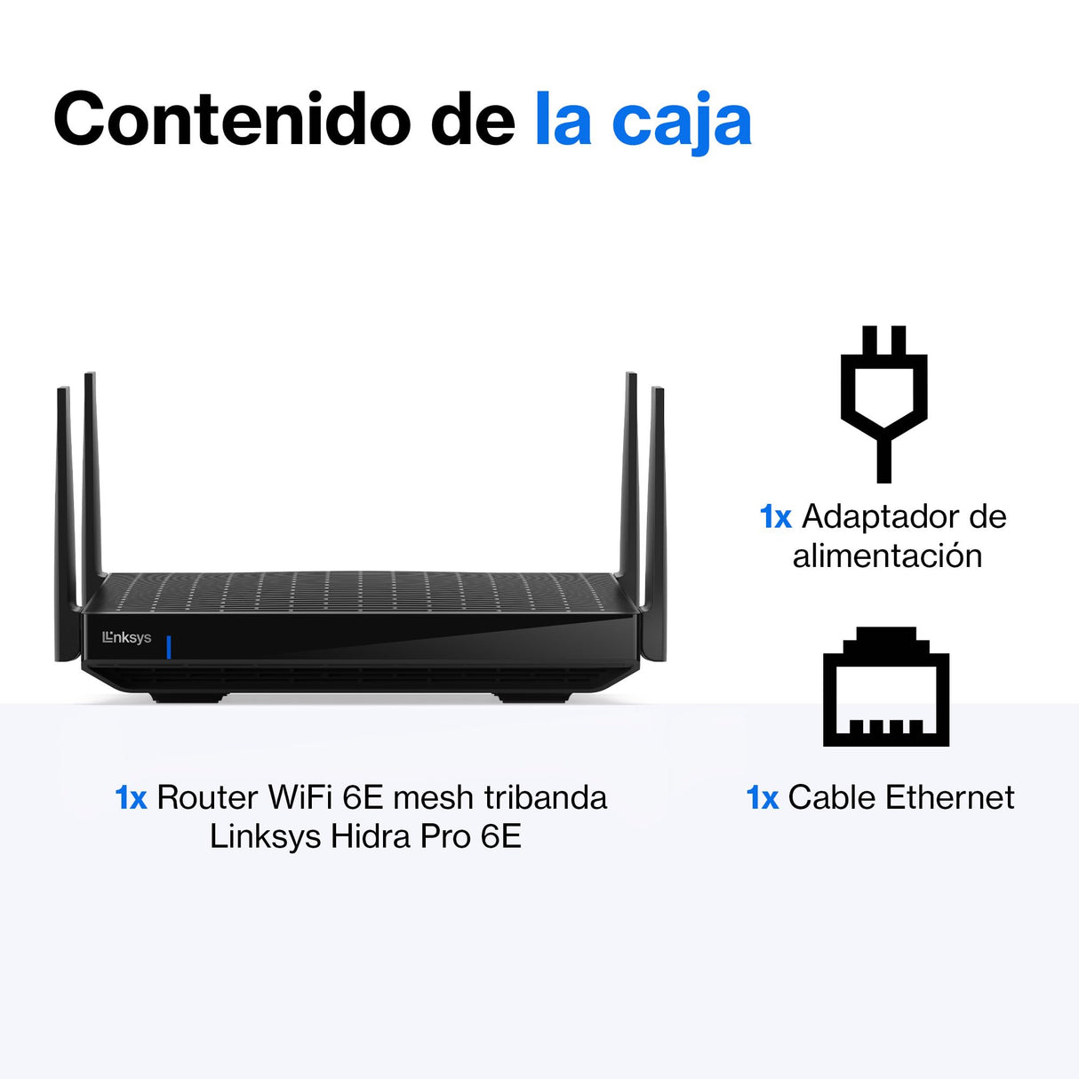 Linksys - Router Mesh WiFi 6E, tribanda Hydray Pro 6E, enrutador inalámbrico de 8 flujos, Banda de 6 GHz, hasta 6.6 Gbps, Cobertura de 250 m², más de 55 Dispositivos