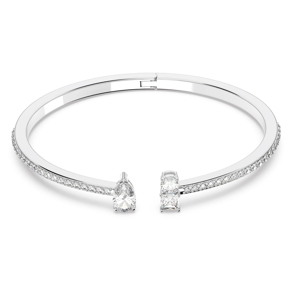 Swarovski Brazalete Mesmera Attract, Tallas mixtas, Blanco, Baño de rodio