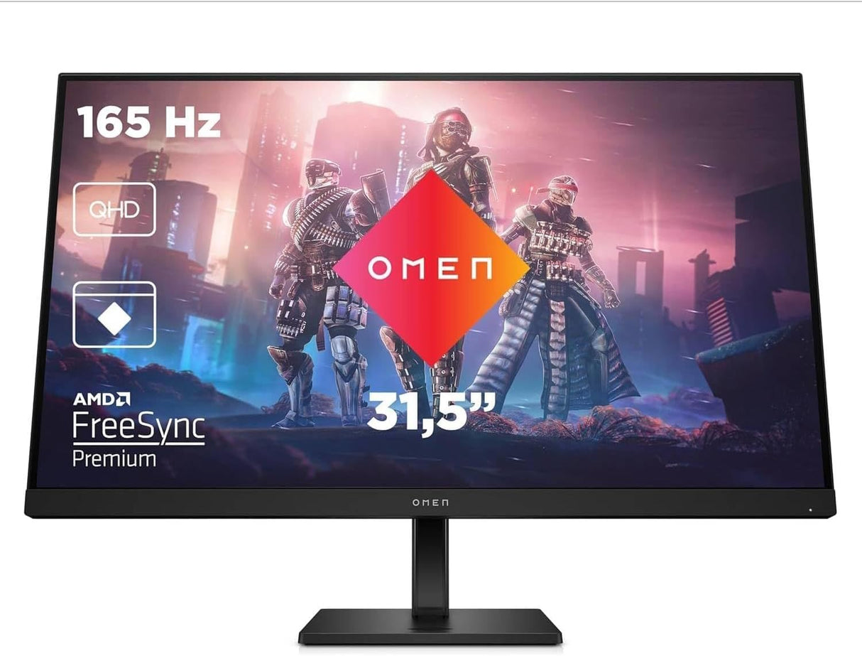 HP OMEN 32q - Monitor Gaming de 32" QHD (2560 x 1440 a 165 Hz, IPS, 16:9, 1ms, HDMI, Antirreflejo, DisplayPort, AMD FreeSync Premium, Compatible con Consolas) Negro