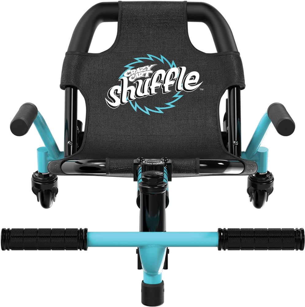 Crazy Cart Shuffle de Razor Drifting Go-Kart para niños a Partir de 4 años, tecnología Crazy Cart Drift Bar, Marco Ajustable con 5 ajustes de Longitud, Color Azul