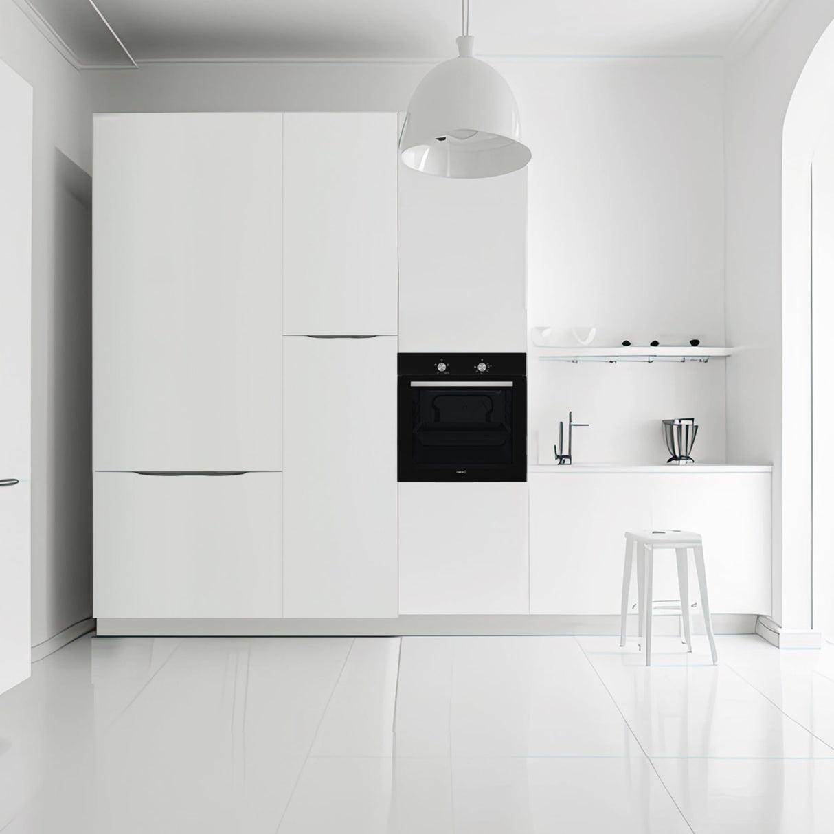 Cata Horno Estático SES 6004 BK 4 Funciones Puerta Panorámica Full Glass Limpieza AquaSmart Iluminación Interior Ancho de 60 cm Gran Capacidad 62 L Iluminación Interior Acabado Inox Cristal Negro