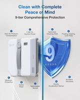 ECOVACS Winbot Mini Robot limpiacristales, diseño Compacto, boquillas Dobles con pulverizador ultrasónico, Sistema de protección de 9 etapas, planificación Inteligente de rutas