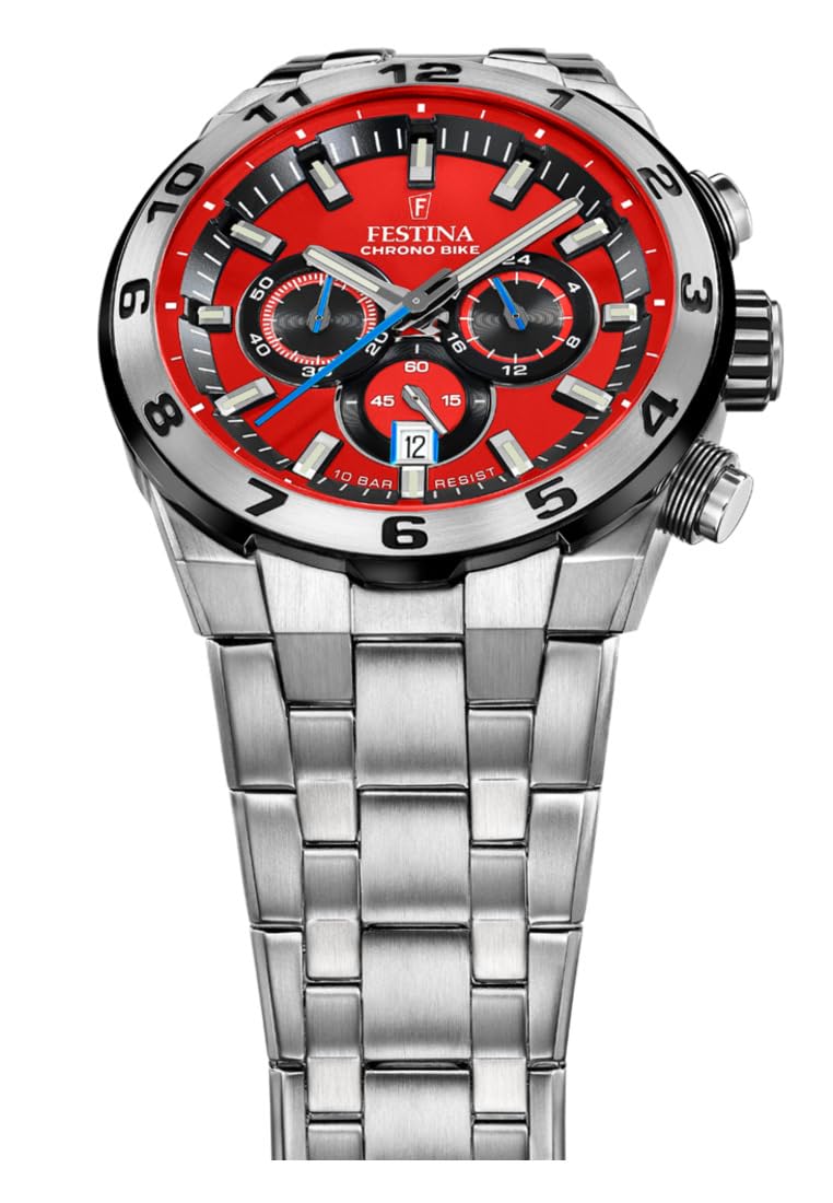 Festina Reloj Hombre F20670/5 Chrono Bike Caja de Acero Inoxidable 316l Plateado Correa de Acero Inoxidable 316l Plateado