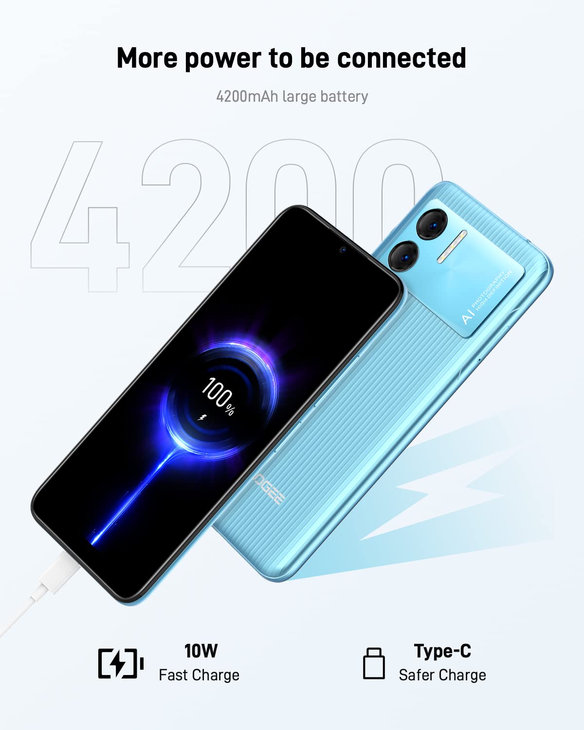 DOOGEE Teléfono Móvil Libre Android 12 X98 Pro, Smartphone con 9GB + 128 GB, 6.52" HD Sony Cámara 12+2MP+8MP Front, Helio G25 / Octa Core, Batería 4200 mAh Carga Rápida 10W OTG
