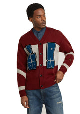 G-Star Para Hombre Cárdigan Holiday Loose Knitted, Rojo (dry red D25116-D939-5298), S