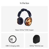 Dyson Ontrac Auriculares inalámbricos con cancelación Activa de Ruido – 55h de autonomía – Bluetooth 5.0 – Carga rápida de 10 min – 6 Hz a 21 kHz – Estuche de protección – (Azul de Prusia/Cobrizo)