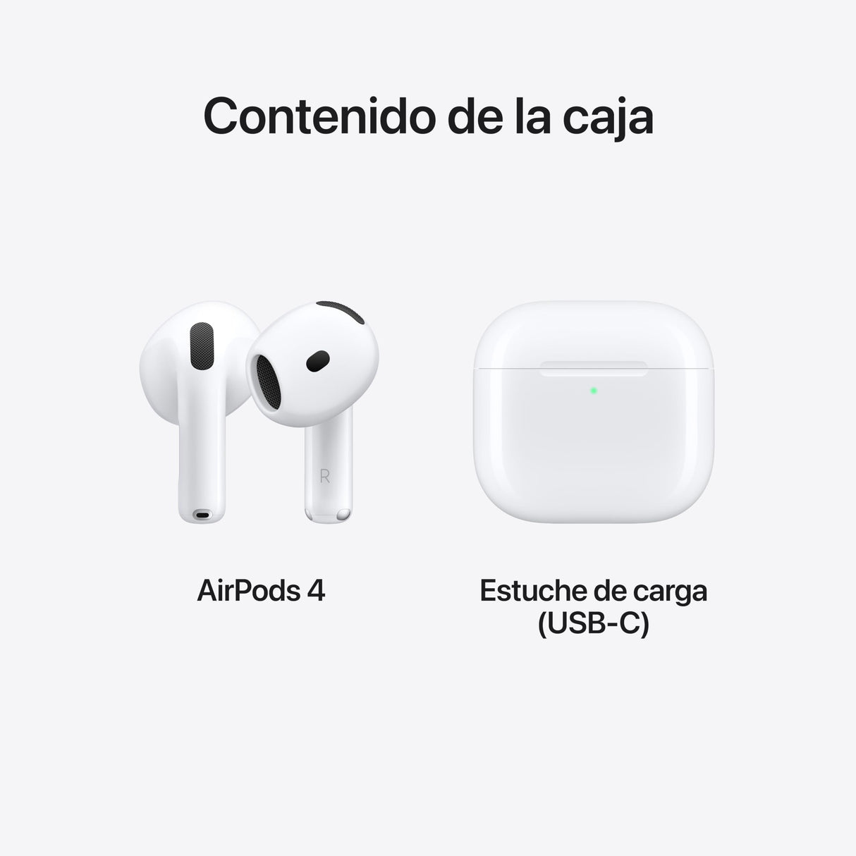 Apple AirPods 4, Auriculares inalámbricos, Bluetooth, con Audio Espacial Personalizado, Resistentes al Agua y el Sudor, Estuche de Carga USB-C, Chip H2 y hasta 24 Horas de autonomía