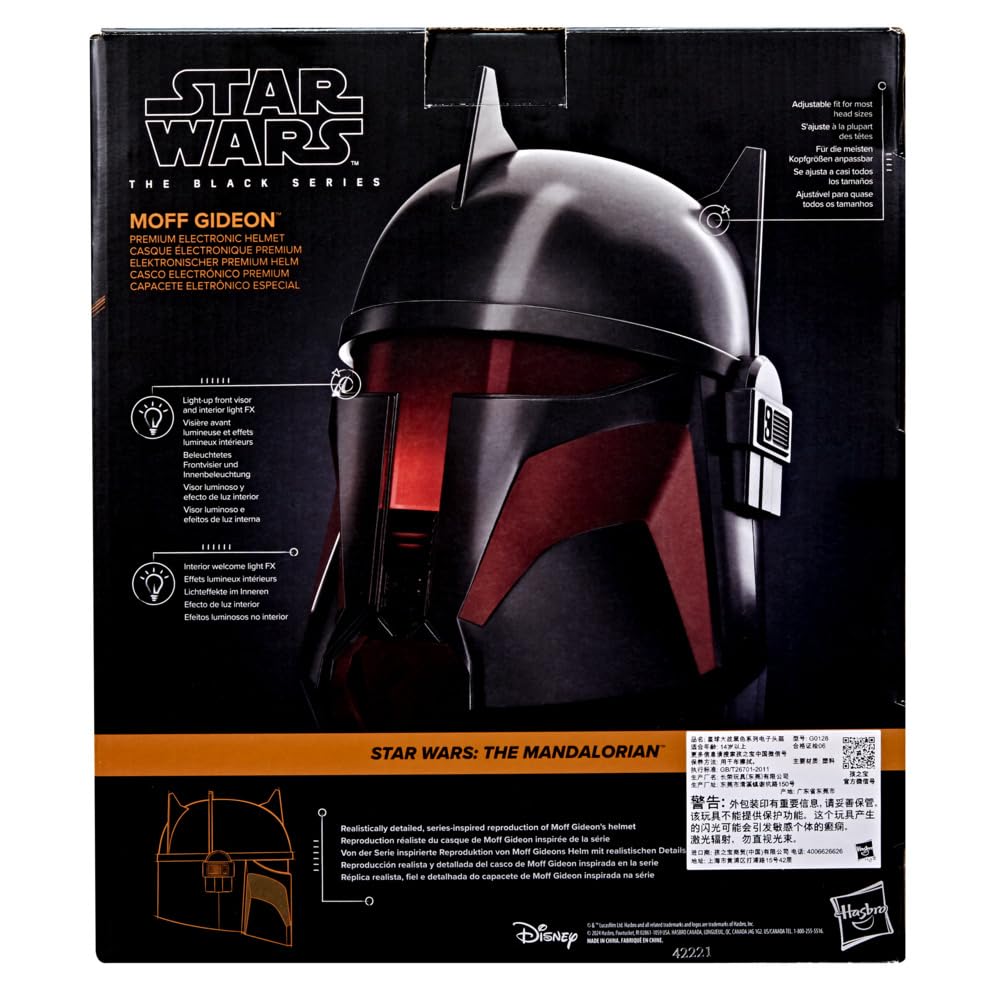 Star Wars The Black Series - Moff Gideon - Casco electrónico premium con luces LED avanzadas - Artículo para juego de rol - A partir de 14 años