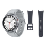 Samsung Galaxy Watch6 Classic Bluetooth, 47 mm + Correa de recambio - Smartwatch, Control de Salud, Seguimiento Deportivo, Batería de Carga Rápida, Plateado (Versión Española)