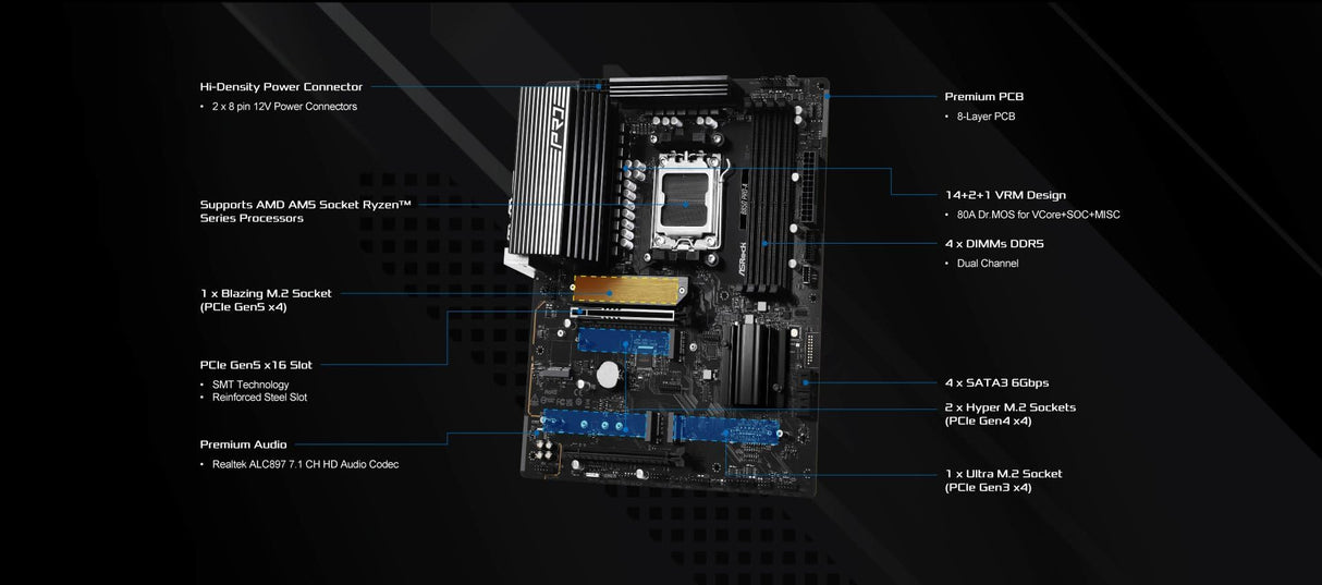 MB ASRock AMD AM5 B850 Pro-A