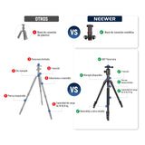 NEEWER 77" Trípode Monopie Cámara con Soporte Móvil Trípode Portátil Viaje con Control Remoto 360° Cabezal Esférico 2 Ejes Columna Central Placa Arca QR y Bolsa Trípode DSLR de Aluminio Máx 34lb, TP77