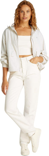 Calvin Klein Cortavientos Mujer Cotton Nylon fino, Beige (Tofu), XL