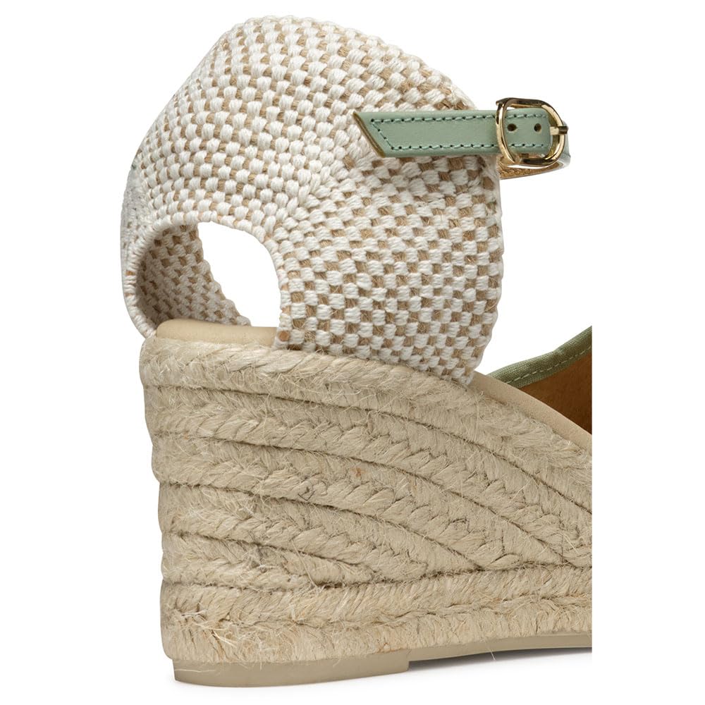 Geox D GELSA Low E, Sandalia de cuña Mujer, Mint, 36 EU