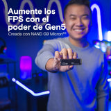 Crucial P510 SSD 1TB PCIe 5.0 x5 Gen5 NVMe M.2 SSD Interno, Velocidades de Lectura hasta 11000 MB/s, Escritura 9500 MB/s, Ordenador Portátil y de Sobremesa, Disco Duro - CT1000P510SSD8-01