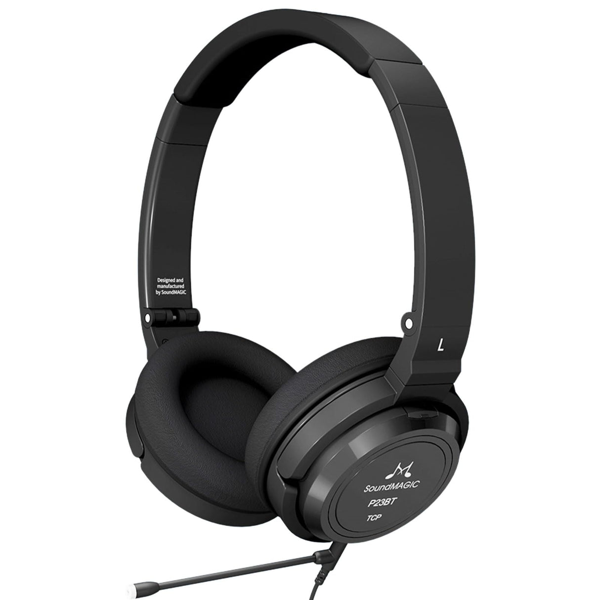 SoundMAGIC P23BT Auriculares Bluetooth con cancelación de ruido CVC, sonido HiFi, conexión de señal estable, tiempo de reproducción prolongado, cable extraíble, para juegos, color negro