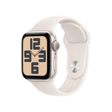 Apple Watch SE de 2.ª generación GPS Smartwatch con Caja de Aluminio en Blanco Estrella de 40 mm y Correa Deportiva Blanco Estrella - Talla M/L. Monitores de entreno y sueño y Resistencia al Agua