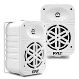 Pyle Altavoces para Interior y Exterior – 500 W, 2 Altavoces Blancos de 5,25" Impermeables, Sistema de 2 Vías con Tweeter de ½, para Casa, Barco, Terraza y Piscina