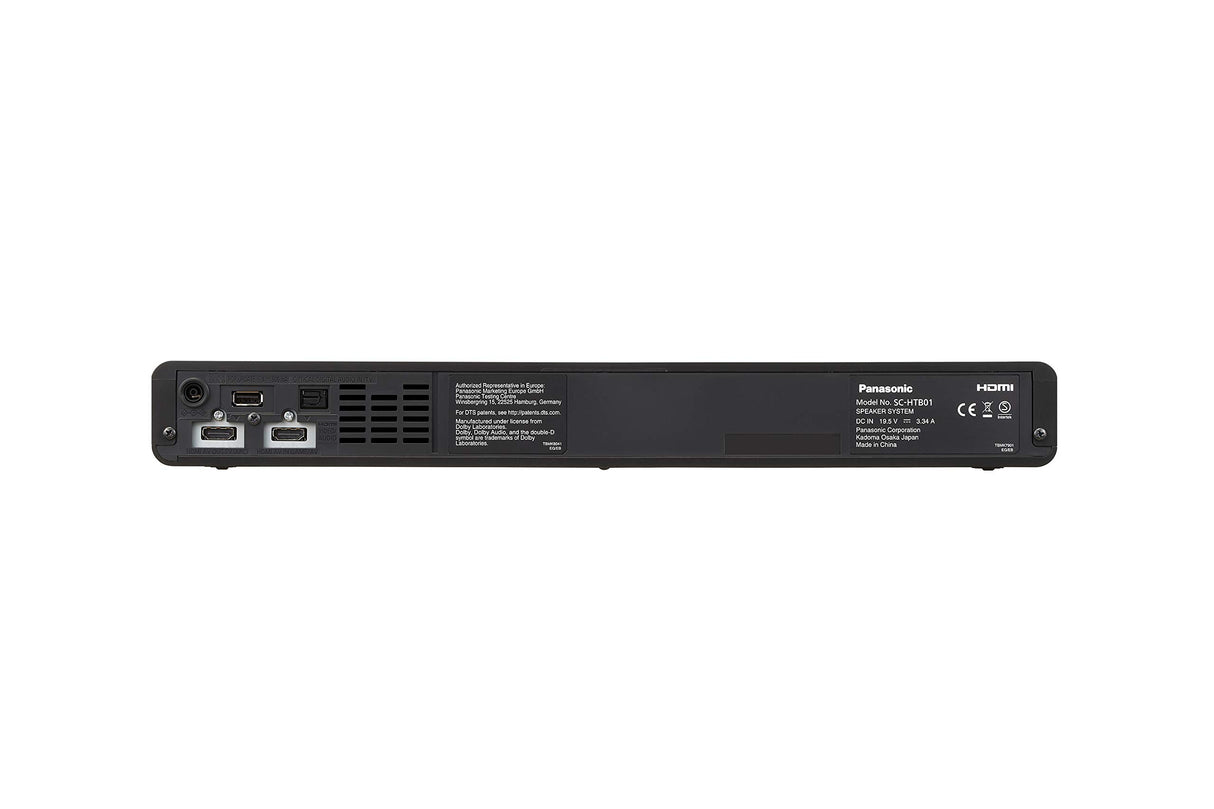 Panasonic SC-HTB01EG - Altavoz para PC Gaming 2.1 All-In-One con Subwoofer Integrado (USB, Audio Alta Resolución, 80 W, 3D Sound, Dolby Atmos, DTS:X, Bluetooth, Transmisión 4K, HDMI) Negro