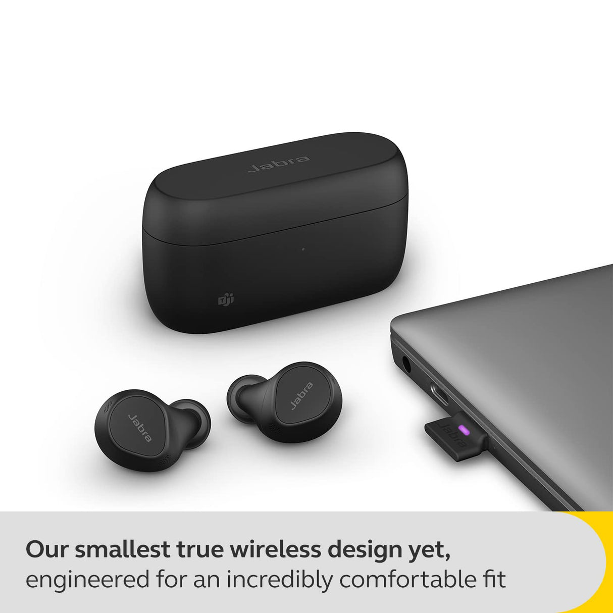 Jabra Evolve2 True Wireless Earbuds – Earbuds In-Ear Bluetooth con cancelación de ruido activa y 4-Mic MultiSensor Voice Technology – Microsoft Teams Certified, Works with All Meeting Apps – Negro