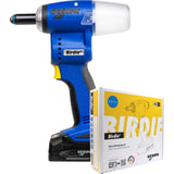 Gesipa Birdie 1746722 - Remachadora con 1 batería de 2,0 Ah y 1 cargador en caja, 10 kN, para remaches ciegos de hasta 5 mm de diámetro, aluminio hasta 6 mm de diámetro