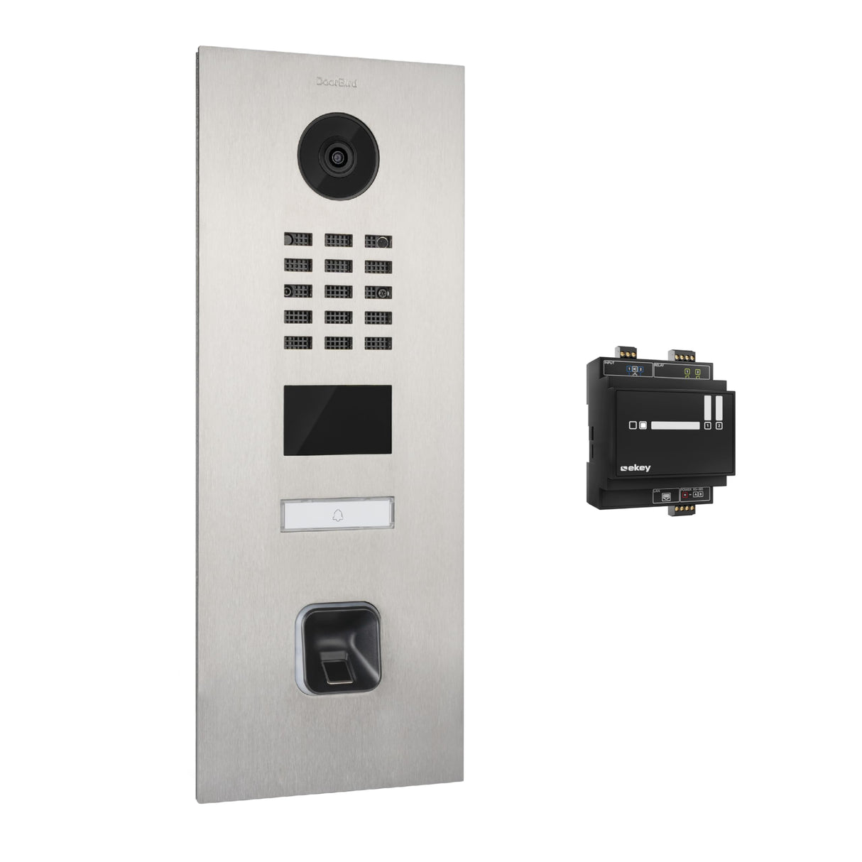 EKEY D2101FV Intercomunicador con solución de Acceso biométrico para Montaje Empotrado, Acero Inoxidable V4a