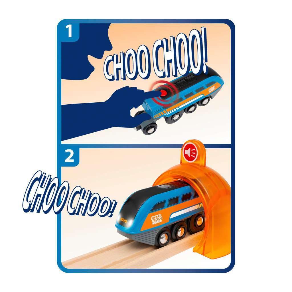 BRIO Set ferroviario con túneles de acción Smart Tech