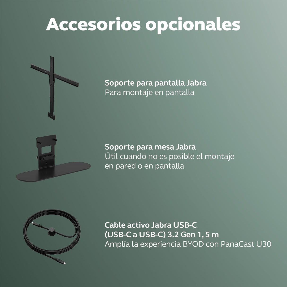 Jabra PanaCast U30 Barra de Vídeo USB Todo en Uno para Salas de Reuniones
