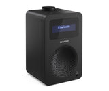 SharpDR-430(BK) Radio Digital sobremesa Tokyo - Radio Dab+, Dab y FM con RDS, BT 5.0, Alimentación USB, Mini Jack, Antena telescópica, búsqueda automatica, Hora y Fecha Auto, Alarma, 5w, Negro