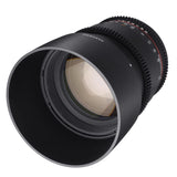 Samyang F1313010101 - Objetivo para vídeo VDSLR para Fuji X (Distancia Focal Fija 85mm, Apertura T1.5-22 AS IF UMC II, diámetro Filtro: 72mm), Negro