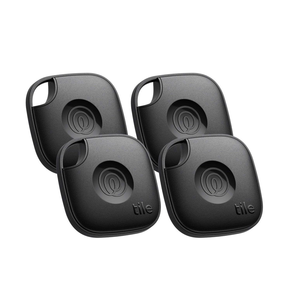 Tile by Life360 Mate - Localizador Bluetooth, localizador de Llaves y localizador de Objetos para Llaves, Bolsos y Mucho más.Compatible con iOS y Android. Paquete de 4 (Negro)