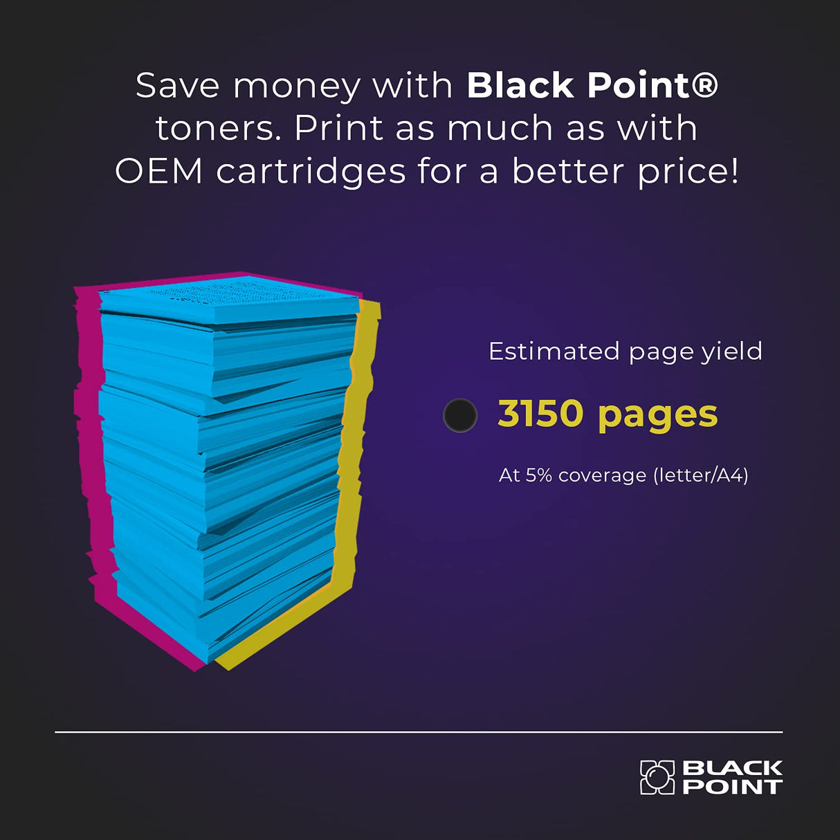 BLACK POINT Cartucho de Tóner para W2210X (207X) con Chip - Negro - para HP Color Laserjet Pro: MFP M282nw MFP M283fdn MFP M283fdw M255dw M255nw - Certificado TÜV