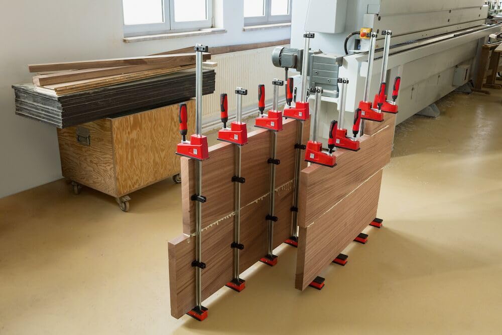 BESSEY 2 abrazaderas de cuerpo REVO KRE100-2K-SET, envergadura de 1000 mm, proyección de 95 mm, carcasa de plástico reforzada con metal para mayor potencia y seguridad, peso 6,9 kg