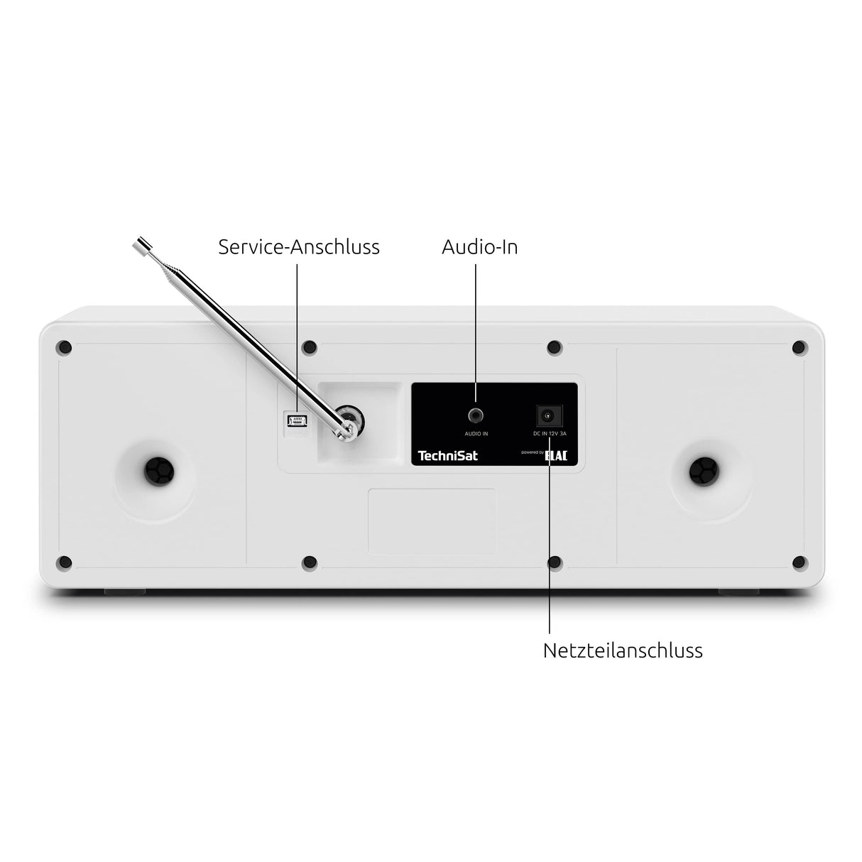 TechniSat DIGITRADIO 4 - Radio Dab estéreo (Dab+, FM, Bluetooth, Entrada para Auriculares, Entrada Auxiliar, Pantalla OLED, 20 W RMS, Altavoz Elac) Blanco