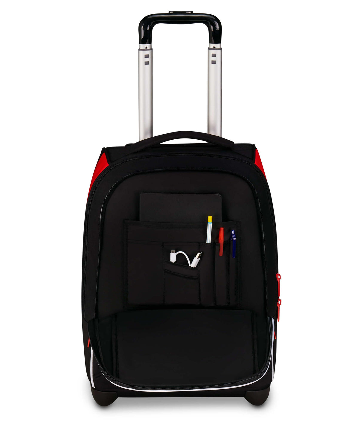 Seven Milan Big Trolley escolar fijo, rojo y negro, equipo de fútbol, 2 en 1, doble uso, trolley y mochila, escuela primaria, niño, Negro, Talla única, Casual