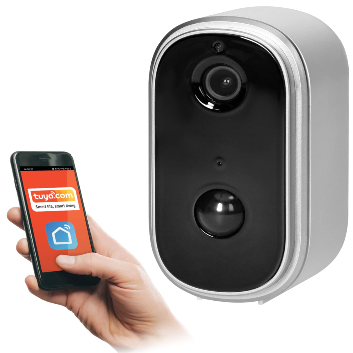 Orno MT-ME-1809 Camara Vigilancia WiFi Comunicación Exterior por Smartphone con la Aplicación Tuya, IP65, Interfono, Memoria