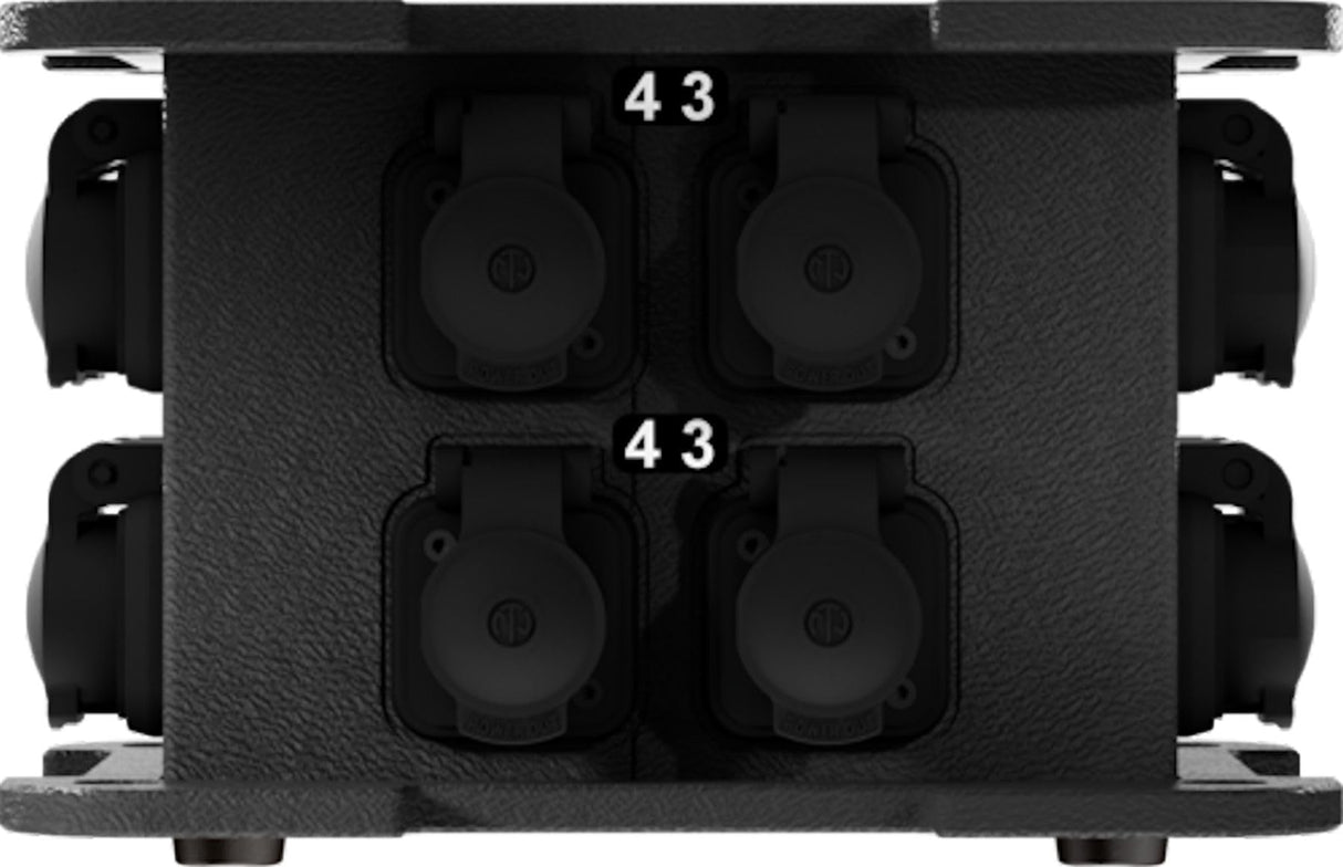 Power Turtle Multicore Box para distribución eléctrica compacta, extremadamente robusta que permite una reducción significativa del volumen