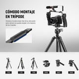NEEWER Jaula Cámara Video Rig con Placa Liberación Rápida Arca, Empuñadura Dual, Roscas ARRI 3/8" y 1/4", Zapata Fría, Cage Estabilizador Universal Compatible con SmallRig NEEWER Placa Base, CA077