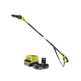 RYOBI ONE+ 18V Podadora de altura telescópica RPP182020 – Espada 20 cm, 5,5 m/s, cabezal 30°, lubricación automática – Kit con batería 2,0 Ah y cargador (alcance hasta 3 m)