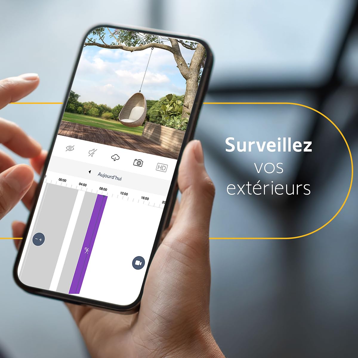 Somfy 1875326 - Cámara al Aire Libre 2 Gris, cámaras con detección de Movimiento Inteligente, Sirena integrada de 110 DB, conexión Posible en una luminaria existente, imágenes Full HD 1080p