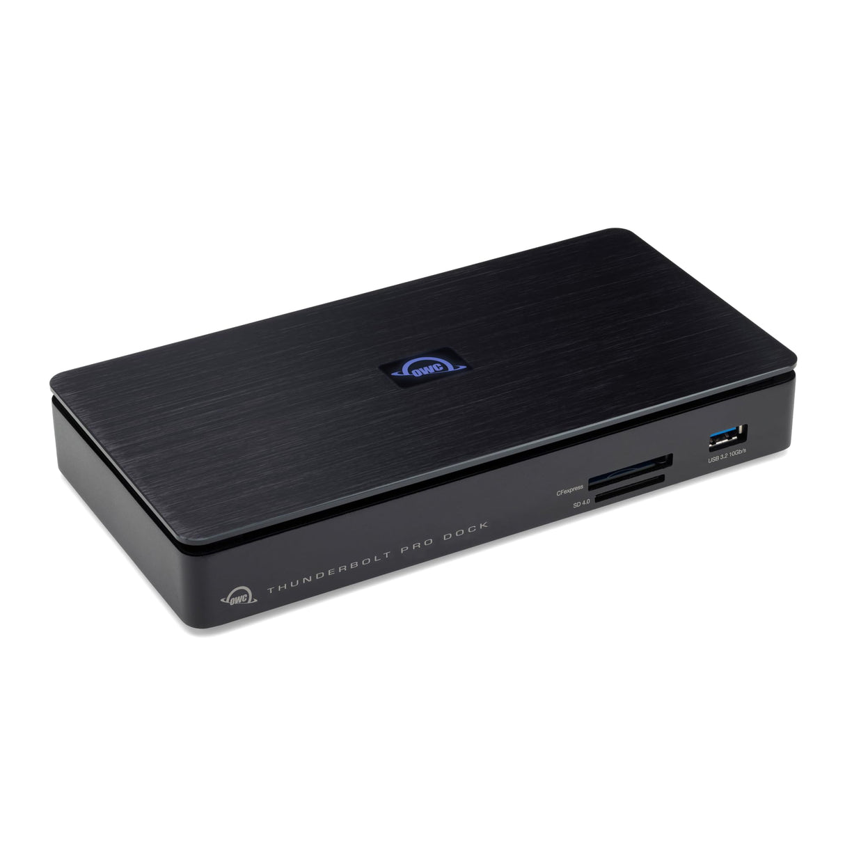OWC Thunderbolt Pro Dock - 2X Thunderbolt 3 (USB-C), 1x USB 3.2 Gen 2 Tipo-C, 3X USB 3.2 Gen 2 Tipo-A, 1x DisplayPort, 1x 10 Gigabit Ethernet (10GbE), 1x Ranura para CFexpress, 1 Ranura para SD Black