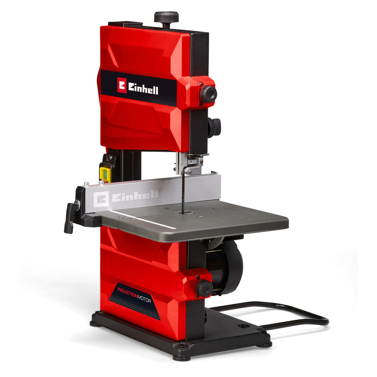 Einhell Sierra de cinta TC-SB 200 + (300 W, cambio de cinta de sierra sin herramientas, tope paralelo, ajuste de altura, guía de cinta de sierra robusta, mesa de inclinación continua)