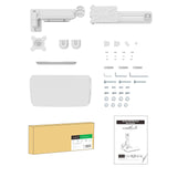PureMounts Soporte para Monitor con Bandeja para Teclado, Soporte de Pared para Pantalla con Bandeja para Teclado, Ajustable en Altura, Giratorio, Inclinable, Estación de Trabajo de Pie, Blanco