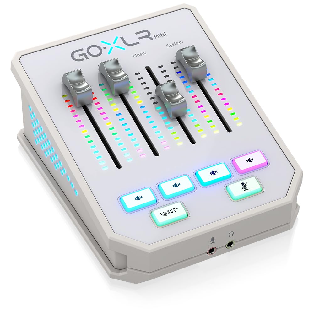 TC Helicon GoXLR MINI-WH Mezclador de Transmisión en Línea con Interfaz USB/Audio y Previo Midas | Interfaz de Audio Todo-en-Uno para Streamers y Creadores | Soporta Windows 7, 8, 10 y 11 | Blanco