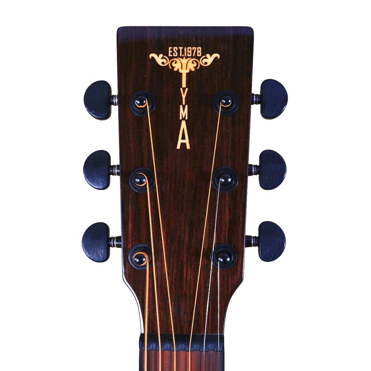 Tyma-D3E-RS - Guitarra de cuerdas de acero con pastilla integrada y diapasón de palisandro, incluye funda