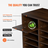 VEVOR Organizador de Literatura de madera Aglomerado Estante de Almacenamiento de Documentos de 24 Compartimentos 73,7x30,5x62 cm Clasificador de Literatura con Estantes Ajustables para Oficina Marrón