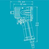 Llave de impacto neumática HAZET 9012M I Max. par de apriete 1100 Nm, cuadrado 12,5 mm (1/2 pulgada) I baja vibración - herramienta para apretar y aflojar tornillos